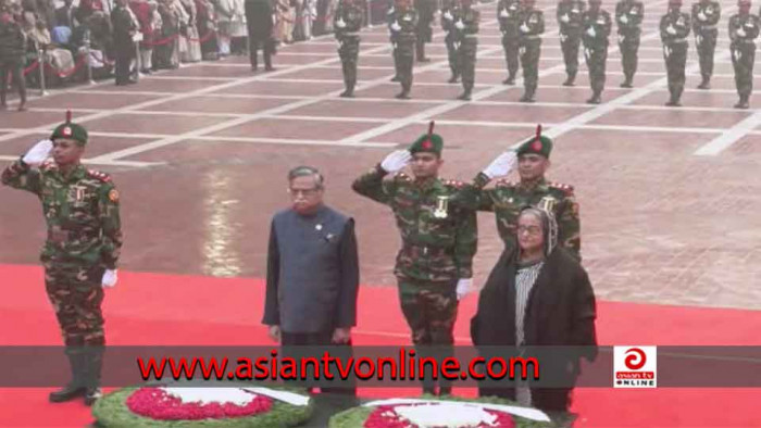 রাষ্ট্রপতি ও প্রধানমন্ত্রী মিরপুর শহীদ বুদ্ধিজীবী স্মৃতিসৌধে শ্রদ্ধা জানিয়েছেন