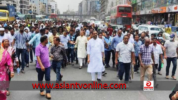 এমপি খসরু চৌধুরীর নেতৃত্বে রাজধানীর উত্তরায় অবস্থান কর্মসূচি পালন