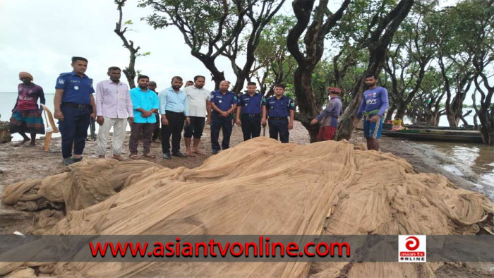 টাঙ্গুয়ার হাওরে ব্যবহার নিষিদ্ধ কোনাজাল জব্দ