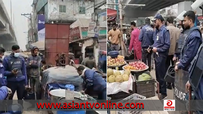 কালিয়াকৈরে ফুটপাত দখলমুক্ত করতে উচ্ছেদ অভিযান