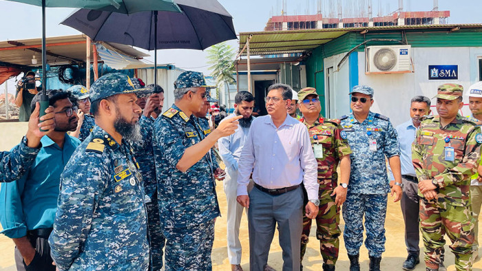 বাংলাদেশ মেরিটাইম ইউনিভার্সিটির স্থায়ী ক্যাম্পাসের নির্মাণকাজ পরিদর্শনে উপাচার্য